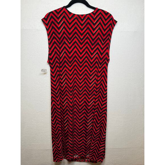 Ralph Lauren Red/Black Faux Wrap Dress, Size 2X - Picture 2 of 7